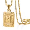 thumbnail image 1 of Collar sencillo de acero inoxidable de 18 quilates estilo hip hop para hombre, colgante con letras de acero de titanio y oro europeo y americano HIPHOP, 1 of 4
