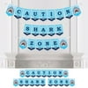 Big Dot of Happiness Shark Zone - Jawsome Party Bunting Banner - Party Decorations - Caution Shark Zone