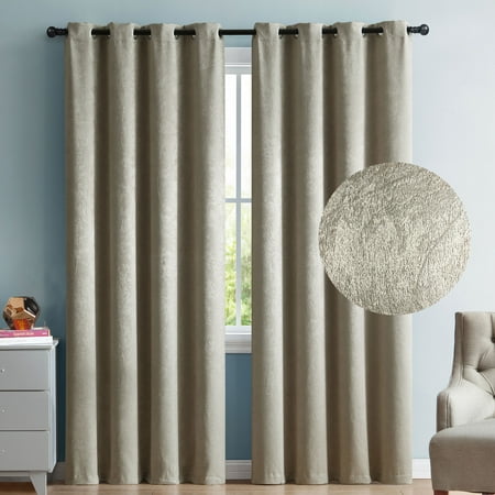 Velvet Drapery - 2 Blackout Room Darkening Window Curtains 96