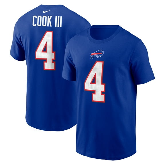 Men's Nike James Cook Royal Buffalo Bills Name & Number T-Shirt