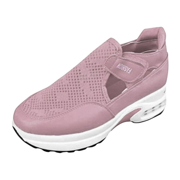 Penkiiy Running Shoes for Women Wide Feet Zapatos Comodos para Mujer De Vestir Platform High Top Canvas Shoes for Women High Heel Wedge Sneakers for Women Women Slip On Tennis Shoes 41 Pink