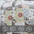 thumbnail image 3 of Juego de edredón reversible de microfibra con diseño de patchwork de coral amarillo y gris floral, colcha para dormitorio, hogar, apartamento, tamaño King, 3 piezas, 3 of 5