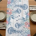 thumbnail image 5 of Table Runners 72 Inches Long Dress Scarves, Coastal Jellyfish Farmhouse Kitchen/Dining Table Runner, Coffee Tablerunners, Beach Nautical Ocean Coral Seahorse Vintage 14x72 Inch, 5 of 9