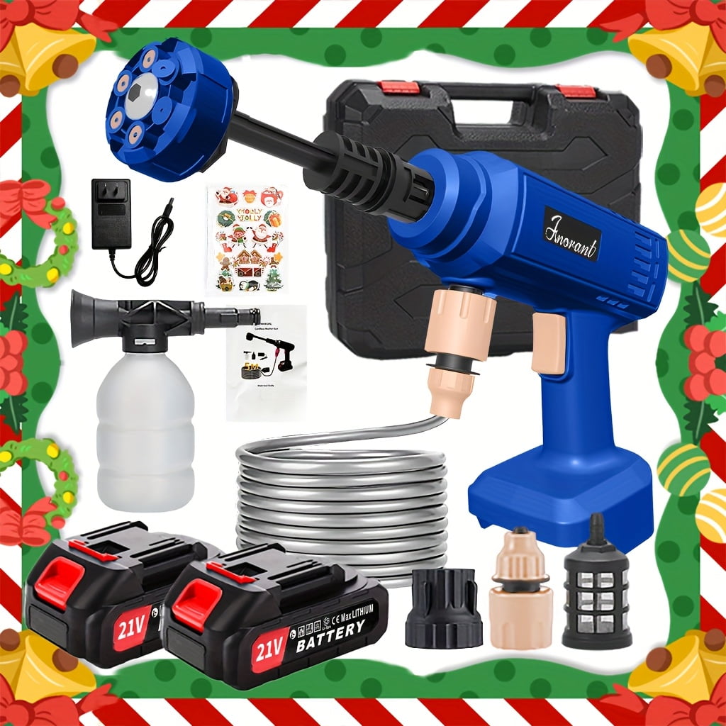 Portable Pressure Washer 6 In 1 Adjustable Nozzle Power Cleaner With Long Hose For Car Patio Cleaning