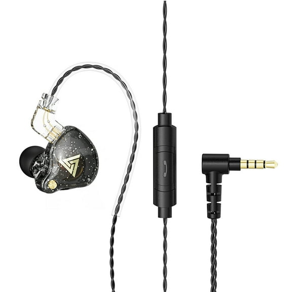 QKZ AK6 3.5mm Wired Headphones Dynamic Earphone Detachable Headphone Cable Ear Hook Headset In-ear Earbuds In-line Control with Mic