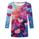 thumbnail image 4 of RKSTN Valentines 3/4 Sleeve Tops for Women Oversized Crewneck Valentine's Day Graphic Printed Short Sleeve T Shirt Womens Casual Round Neck Loose Comfy Loves Heart Print Three Quarter Sleeve Shirts, 4 of 6