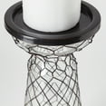 thumbnail image 4 of Mercana Shandra I Small Black Metal Snakeskin Pattern Glass Table Candle Holder, 4 of 6
