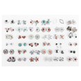 thumbnail image 1 of 36 Pares/18 De Pendientes De Tuerca De Flores De Oro De Plata , Corazón De Oso De Cristal Estilos Mixtos Gao Jiahui unisex, 1 of 2