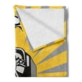 thumbnail image 2 of Railroad Soft Flannel Fleece Throw Blanket, Steaming Locomotive with Sunburst Effect on the Background, Cozy Plush for Indoor and Outdoor Use, 70" x 90", Yellow Grey, by Ambesonne, 2 of 5
