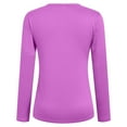 thumbnail image 6 of idosla Women's Boat Neck Tops Long Sleeve Shirts Casual Fitted Tee Shirts Solid Color Fall Basic Clothes (Purple, XXL), 6 of 6
