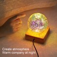 thumbnail image 4 of Luz de noche de bola de cristal con base de madera,Luz de noche LED 3D realista,Lámpara de escritorio, 4 of 6
