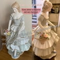 thumbnail image 2 of Porcelain Basket Flower Girl Figurine. Bouquet statue, ceramic sculpture. 14 inch. For home decor, desktop decoration. Collectible. For home party, 2 of 6