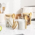 thumbnail image 4 of GOSCHE Glass Jars with Lids and Spoon 15oz Food Canisters for Cookie Sugar Spice Coffee Beans Tea Flour Nuts Candy Oat Set of 3, 4 of 7
