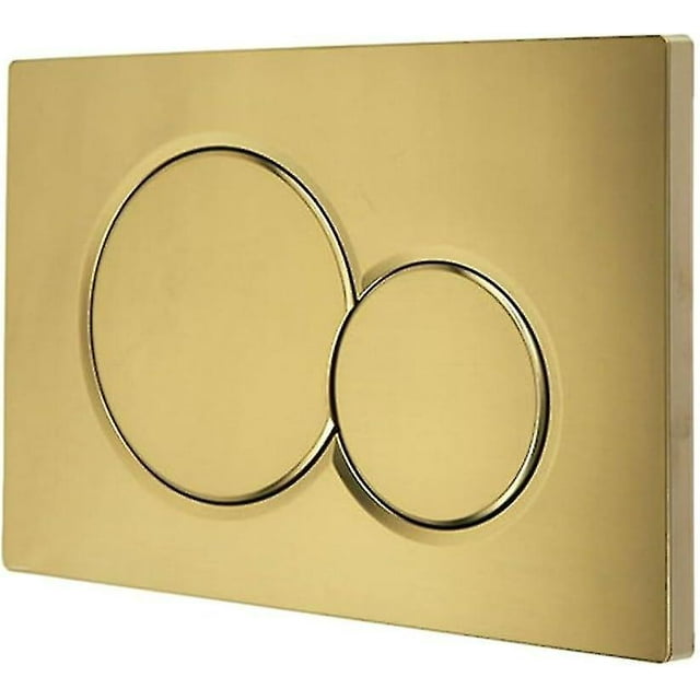 Plaque de Chasse Double, Réservoir d'Eau Caché dans le Mur, Panneau de Chasse de Toilette Mural avec Boutons Accessoires (Or Mat)