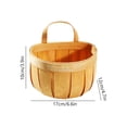 thumbnail image 3 of Round Hanging Wooden Storage Basket with Curved Handle Small Capacity Organizer for Spices Accessories Sundries Kitchen Bathroom and Office,Yellow A, 3 of 5
