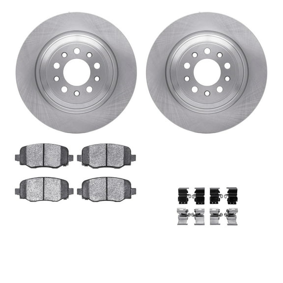 Dynamic Friction Company Rear Brake Rotors with Ultimate Duty Performance Brake Pads includes Hardware 6412-42034