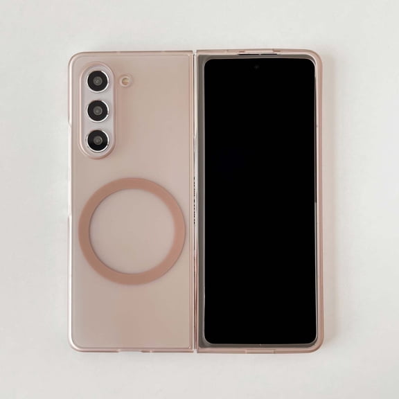 for Samsung Galaxy Z Fold 7 Magnetic Case [Support Wireless Charging] Slim Lightweight Matte Skin-Feel Hard Back Protective Case, Military Grade Drop Proof Cover, Shockproof Phone Case, Coffee