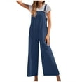 thumbnail image 2 of LSLJS Pantalons pour Femmes Décontractés Rétro avec Poches Boutons Salopettes Jambes Larges Cadeaux pour Femmes, 2 of 7