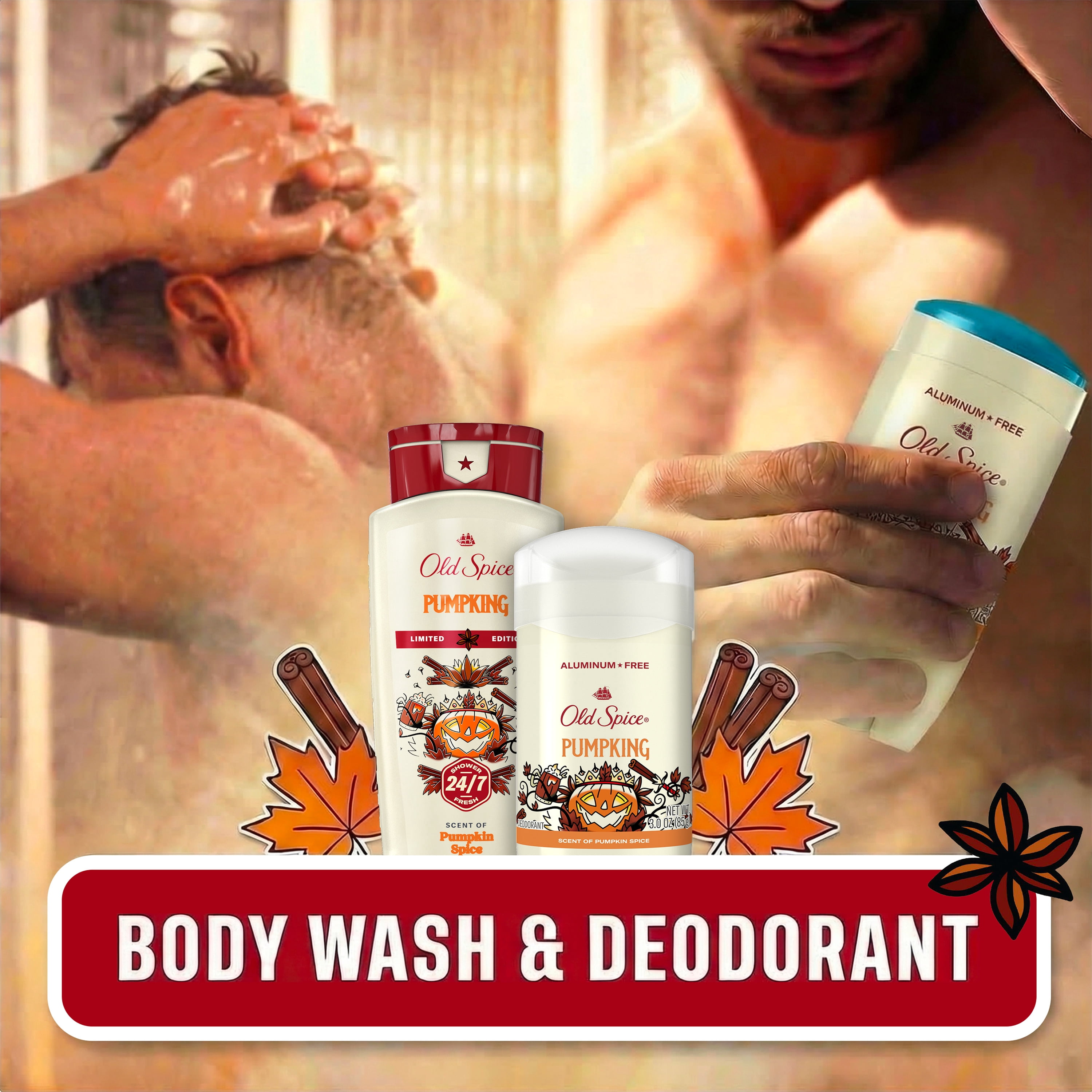 Old Spice Men's Body Wash, Pumpking, Scent of Pumpkin Spice, Long Lasting, Cleanse & Refresh, 16 fl oz