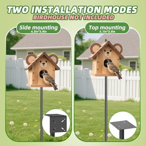 2026 New Heavy Duty Bird Feeder Pole,92 Inch Adjustable Bird House Pole for Outdoors,9-Prong Base & 1-Inch Dia Metal Mounting Kit,Bird Feeder Stand for Decor, Birdwatching & Weather Stations