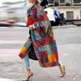 thumbnail image 3 of Ichuanyi Fashion Women Printed Pocket Jacket Outerwear Cardigan Overcoat Long Trench Coat, 3 of 6
