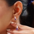 thumbnail image 6 of Wedding Costume Jewelry Set for Women Purple Amethyst Drop Earrings Bridal Necklace 925 Sterling Silver Stainless Steel Bridesmaid Women for Bride Size 20" Birthday Christmas Gifts, 6 of 13