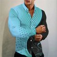 thumbnail image 1 of Camisa de manga larga para hombre, nueva moda, con solapa y botones, informal, para fiestas al aire libre, cómoda, material suave, morado, dorado y negro, talla grande, 1 of 6