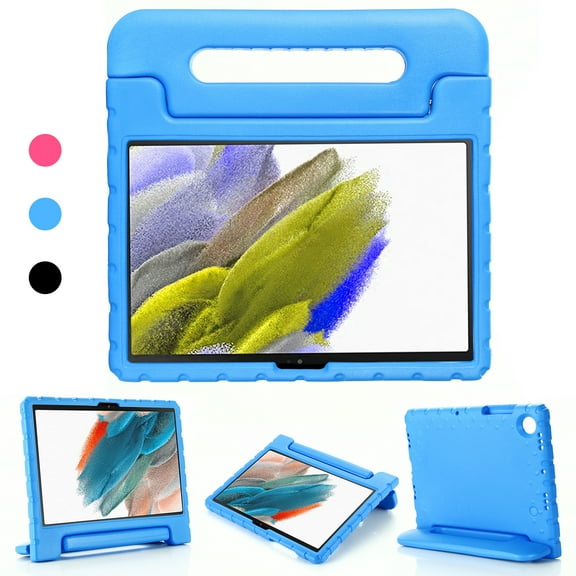 Allytechgroup Kickstand Case for Samsung Galaxy Tab A9 11.0" 2023 (SM-X210 / SM-X215 / SM-X216), Fashion Lightweight EVA Foam Handle Stand Kids Friendly Shockproof Cover Case - Blue