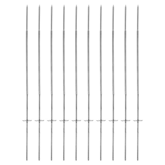 10 brochetas reutilizables de acero inoxidable para barbacoa, para exteriores