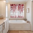 thumbnail image 3 of Red Eucalyptus Leaves Kitchen Curtains 63 Inch Length, Summer Botanical Weeping Wooden Grommet Top Bedroom Living Room Curtains, Light Filtering Cafe Curtain Drapes 2 Panels Set 84''x63'', 3 of 9