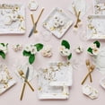 thumbnail image 4 of Weddingstar Large Square Disposable Paper Party Plates - Geo Marble - Set Of 8, 4 of 4