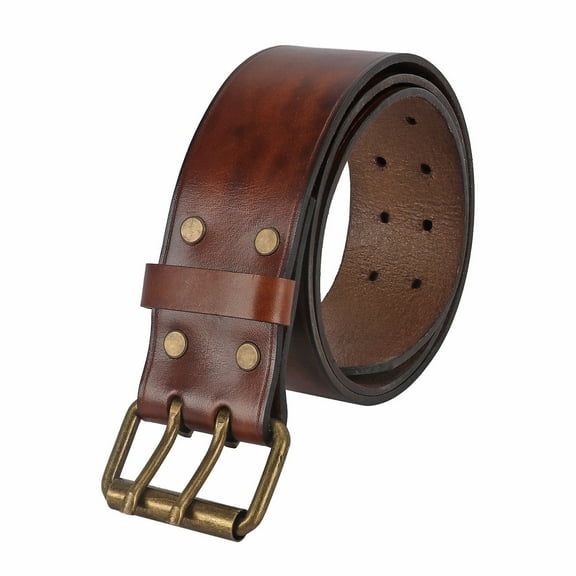 TOURBON Leather Thick  Work Belt Tools Men's Belt Workshop Belts 85-104cm 2inch Wide Double Roller Buckle