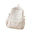 thumbnail image 4 of Mochila de moda, informal, con bolsillo frontal, de nailon, para regalo de cumpleaños Blanco, 4 of 9