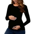 thumbnail image 6 of Zylanna Maternity Long Sleeve Tops 2PC, Slim Fit Spring Fall Turtleneck Pleated Pregnant Dress for Photo Coffee, 6 of 9