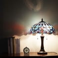 thumbnail image 3 of Tiffany Table Lamp 16" Wide Handmade Stained Glass Lamp Shade 2 Light Vintage Table Lamp for Living Room Bedroom, 3 of 7