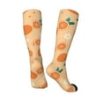 thumbnail image 2 of Knee High Socks for Men and Women, Cute Orange Flower Leaves Althletic Compression Socks, Support Long Tube Socks for Outdoor Sport, Calf Socks, High Stockings for Women Men, 2 of 7