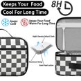 thumbnail image 4 of Gray and White Checkered Pattern Insulated Lunch Bag Teens,Bento School Lunch Bag for Teens for Work,Picnic or Travel 10.6x7.7x4.3 Inches,12 Can Capacity, 4 of 6