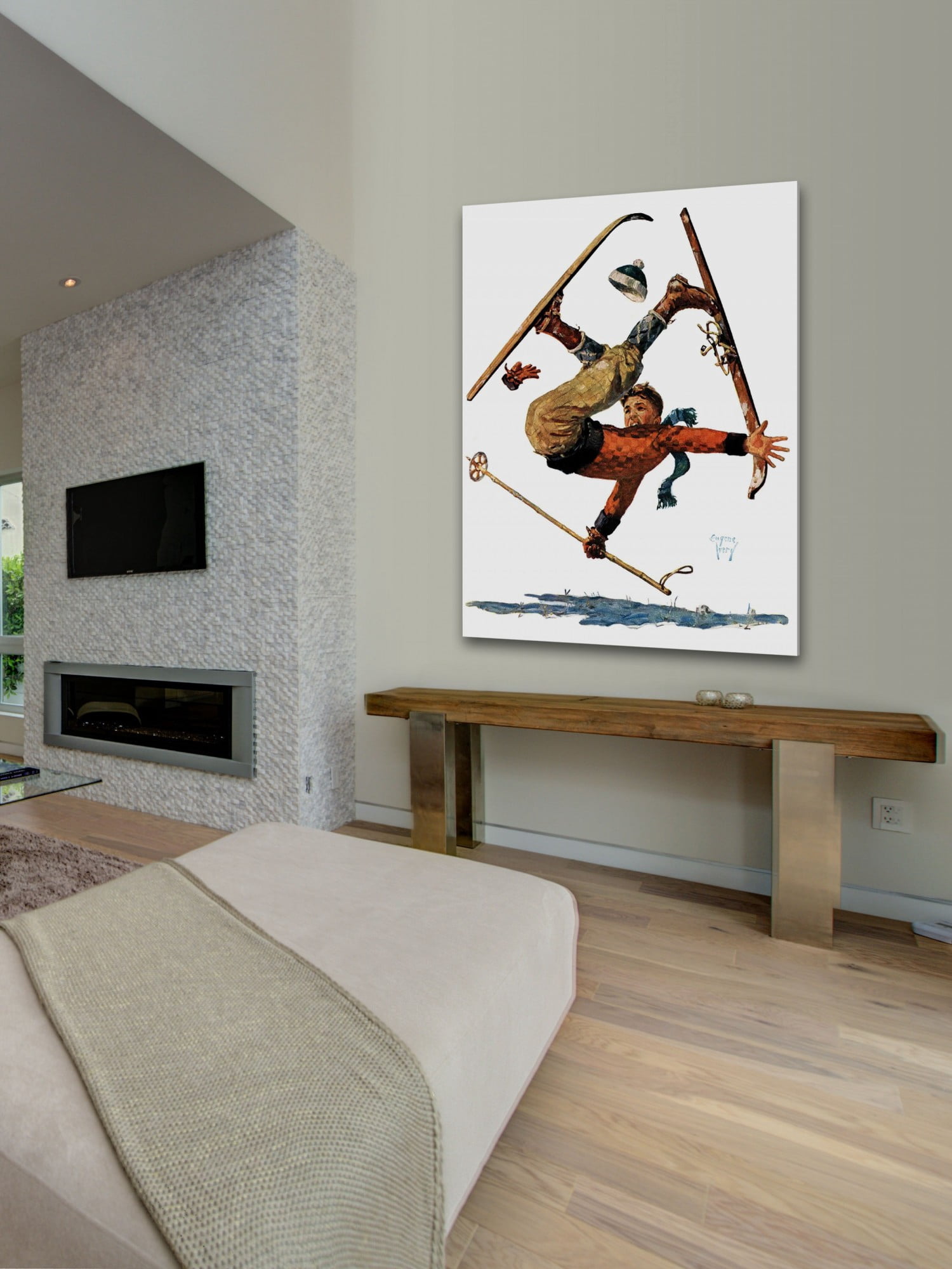 Marmont Hill Wipeout on Skis by Eugene Iverd Painting Print on Canvas