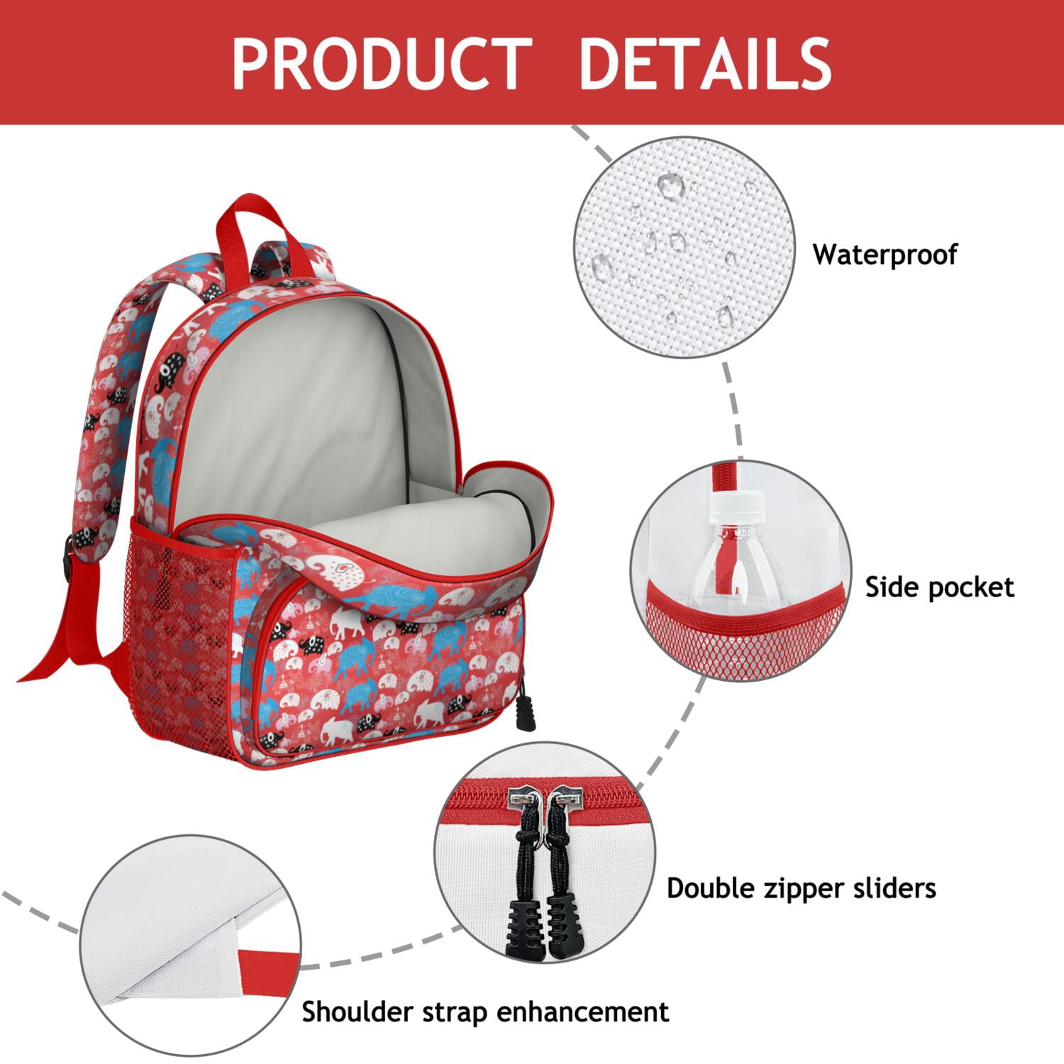 Kawaii Alpaca Pattern Waterproof Student Daypack - Ergonomic Durable Backpack with Breathable Padded Straps for Teens