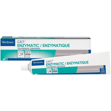 Virbac C.E.T. Enzymatic Toothpaste for Dogs and Cat Pets, Poultry Flavor, 2.5 oz
