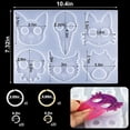 thumbnail image 4 of Molde de resina para llavero de autodefensa, molde de fundición epoxi de silicona anti-lobo con 10 llaveros para hacer joyas, colgantes, manualidades de cristal (garra de gato, búho, calavera, perro) Xemadio WMZL-1072, 4 of 7