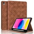 thumbnail image 3 of Elastic Band PU Leather Case for iPad (A16) 11th Gen 2025 / iPad 10th Gen 10.9" 2022 with Pencil Holder, Smart Folio Cover Adjustable Stand - Auto Wake/Sleep and Multiple View Angles, Brown, 3 of 8