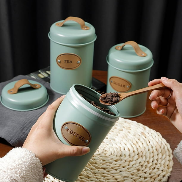 Mint Green Tea Coffee Sugar Canisters Sage Green Tea Coffee Sugar