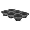 Mainstays 6 cup Nonstick Jumbo Muffin Pan, Jumbo Cupcake Pan, 3.5  Diameter Cup, Gray