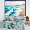 thumbnail image 2 of Sunrise Glow On The Ocean Waves III 32 in x 24 in Framed Painting Canvas Art Print, by Designart, 2 of 4
