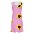 thumbnail image 4 of Uaswgudfs Sleeveless Sunflower & Heart Accent Midi Dress - Summer Dresses for Women 2025 Casual Sundress with Stretch Fabric & Buckle Strap Detail Pink M, 4 of 5