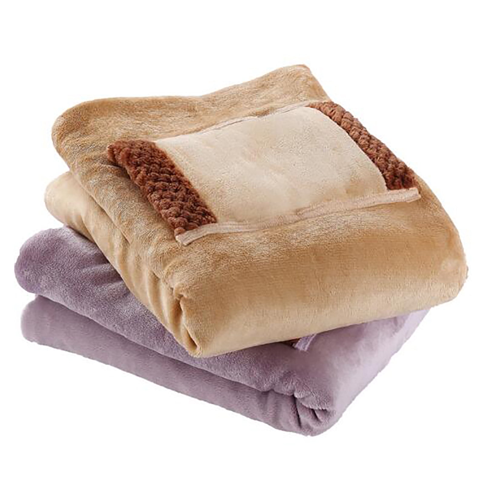 Werulen 2Pcs USB Heated Blanket, 5V Low Voltage Electric Warming Throw for Home Office Travel, Soft Washable Fleece Blanket with Carbon Fiber Heating Pad, Portable USB Blanket for Couch Bed Desk