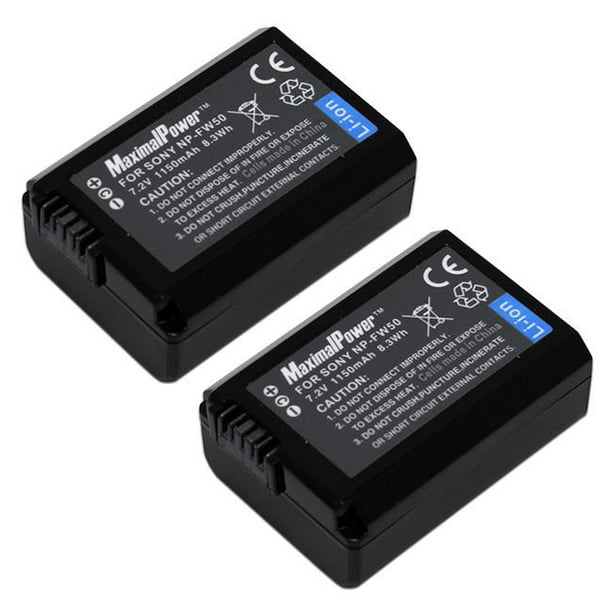 MaximalPower 685x2 2 Pièces Batterie de Remplacement pour Batterie d'Appareil Photo Sony NP-FW50&44; 7.2v 1150mAh