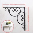 thumbnail image 3 of European Triangular Wrought Iron Shelf Bracket, Wall Bracket, Black, 20 cm, 2-pack{HH}, 3 of 5