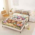 thumbnail image 2 of Erosebridal 3D Kawaii Rabbit Bed Sheets,Colorful Flowers Ancient Dinosaur Egg King Sheets For Girls Kids 4-Piece, 2 of 6